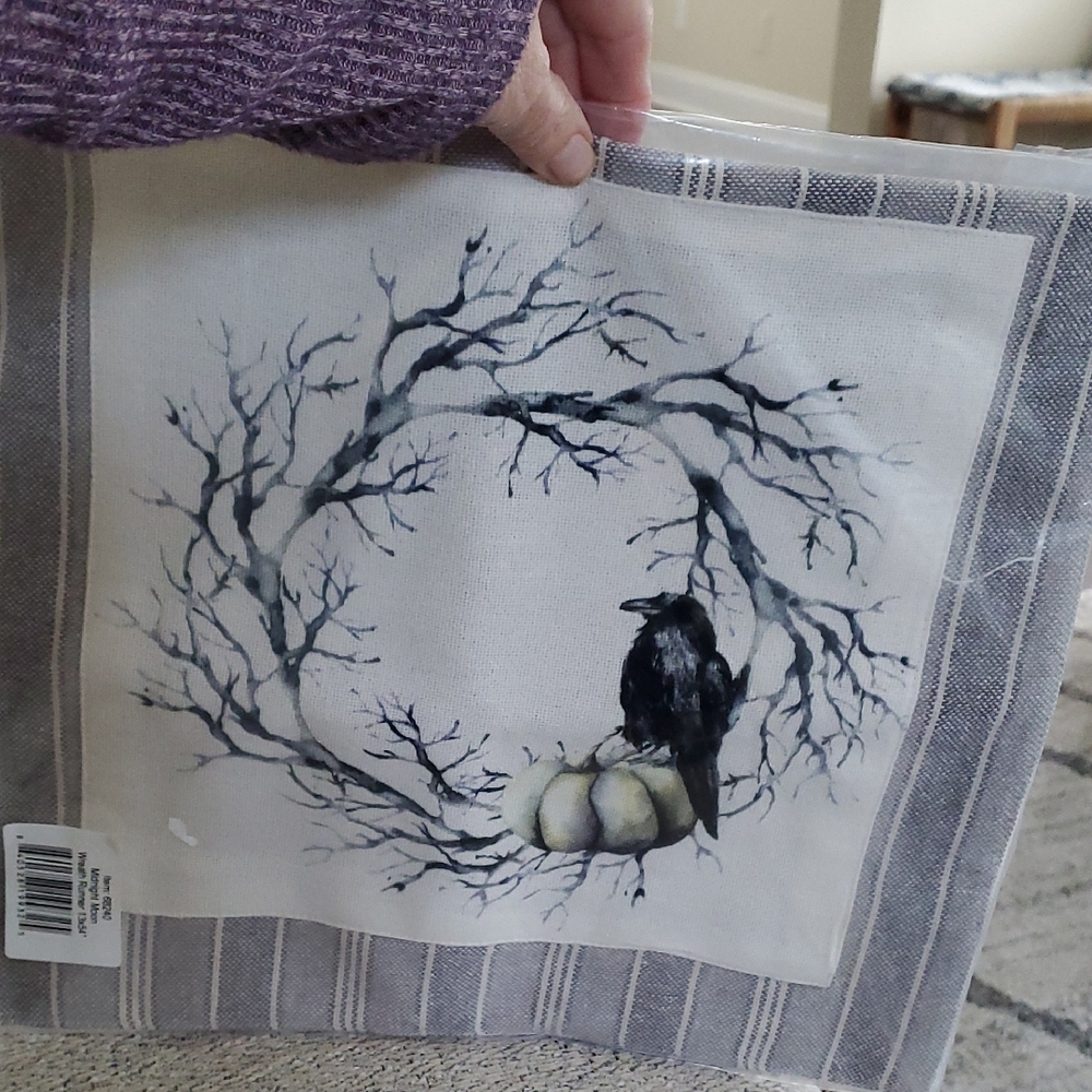 Raven and Pumpkin Table Runner
